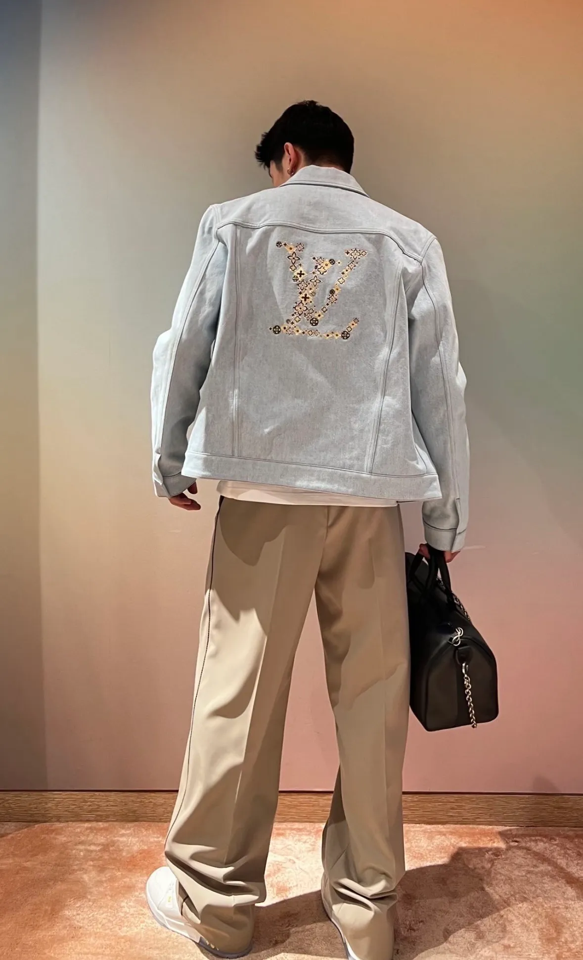 Louis Vuitton/Louis Vuitton Blooming floral embroidered denim jacket
